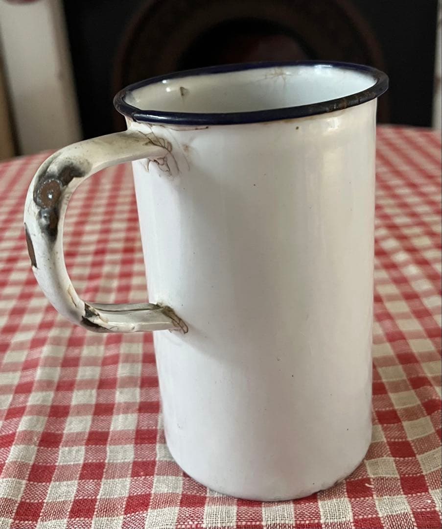 イギリスアンティーク ホーローメジャーカップ