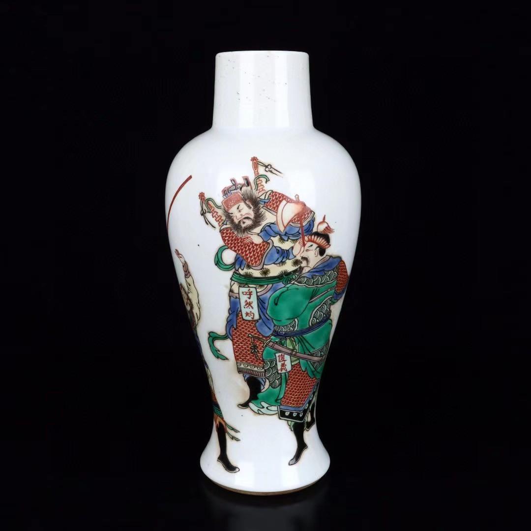 中国古美術✦清康熙紋 粉彩 人物故事紋瓶セット✦置物・花瓶・文房具・陶芸・観賞瓶