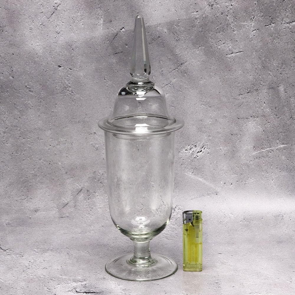 092C 剣先瓶 標本瓶 ガラスポット ウラン 古道具 アンティーク 高さ33㎝