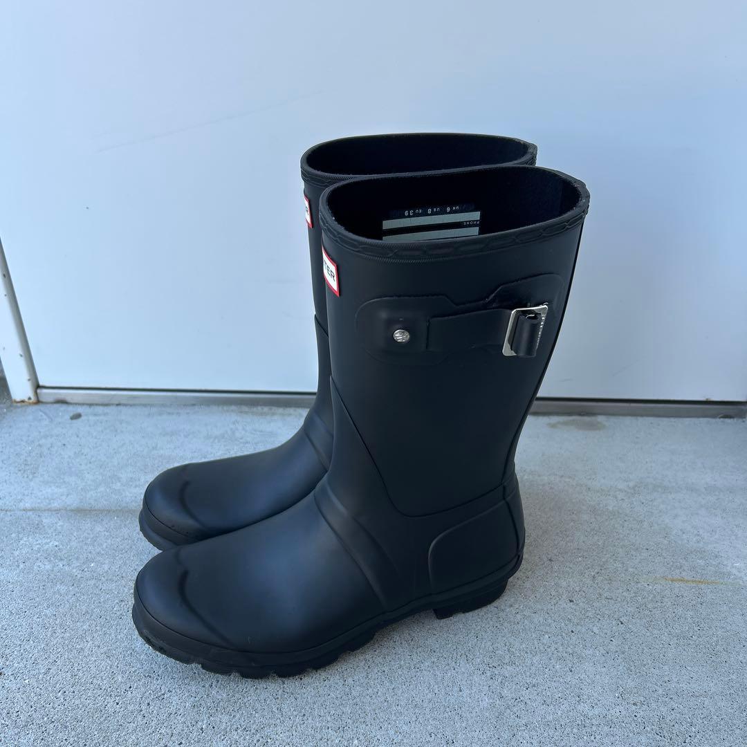 HUNTER(ハンター) レインブーツ ミドル25.0㎝、ブラック、黒