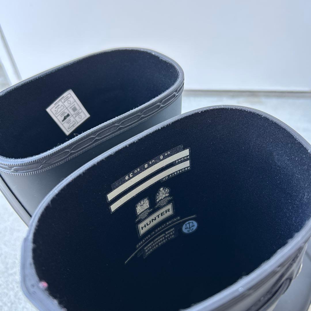 HUNTER(ハンター) レインブーツ ミドル25.0㎝、ブラック、黒