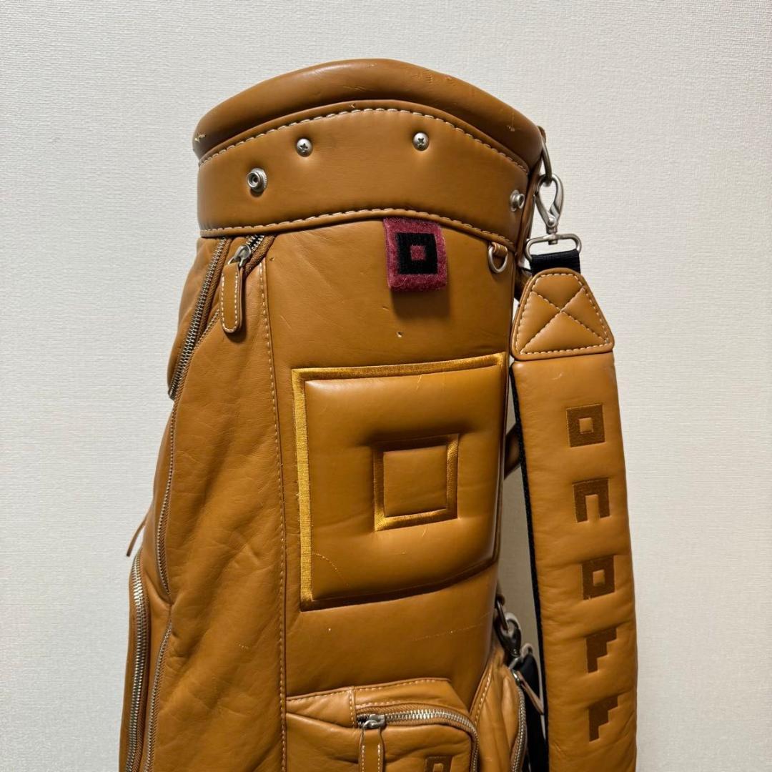 ONOFF オノフ キャディバッグ ゴルフバッグ ソフトタッチ本革調 キャメル色