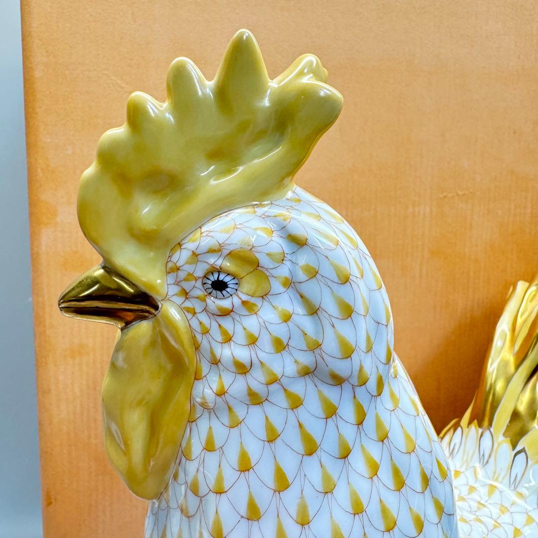DA1301 ヘレンド　herend 鶏　ニワトリ　鳥　置物　陶器