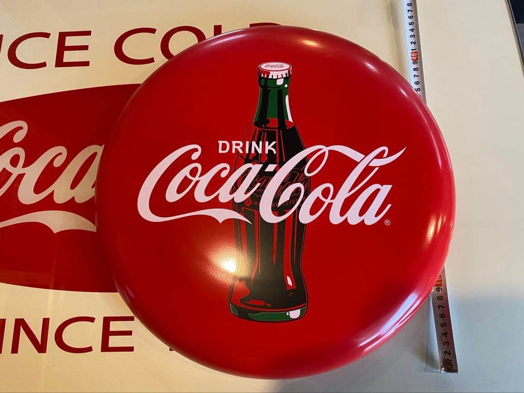 ビンテージ Coca-Cola コカコーラ ボタンサイン 琺瑯看板
