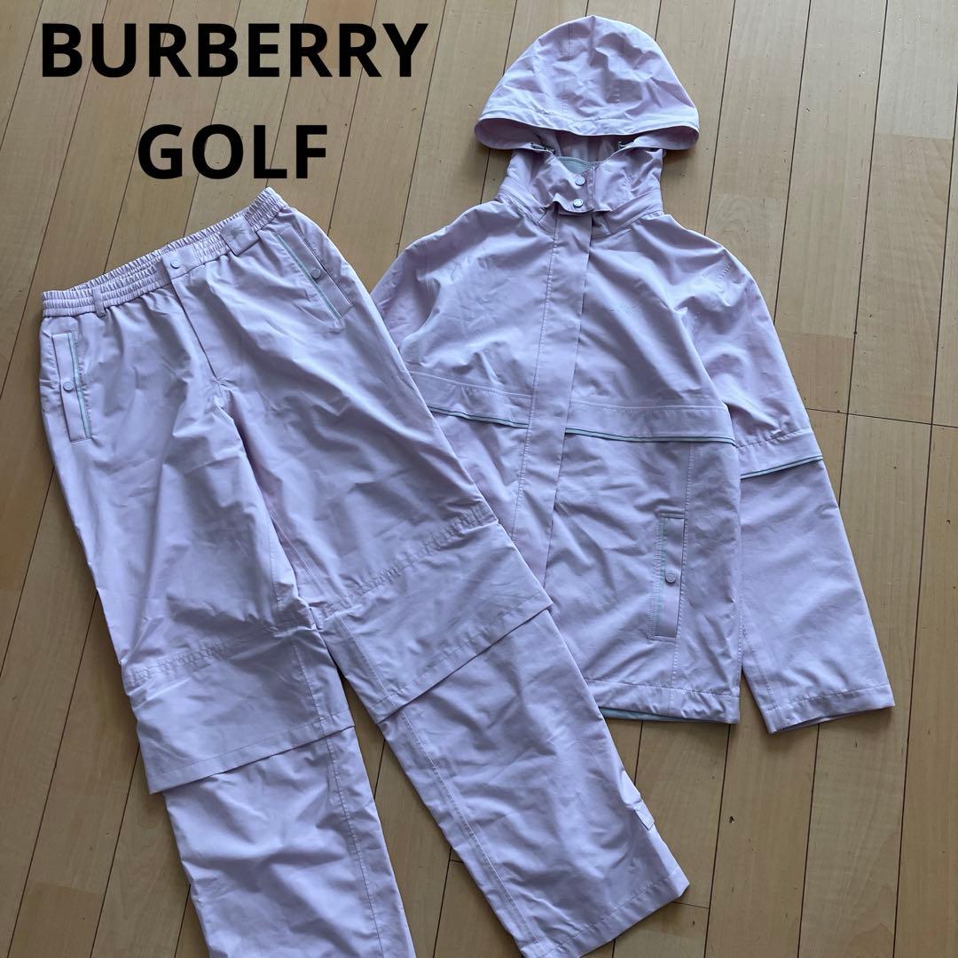 BURBERRYGOLFバーバリーゴルフ　セットアップ　レインウェア　ピンク　L