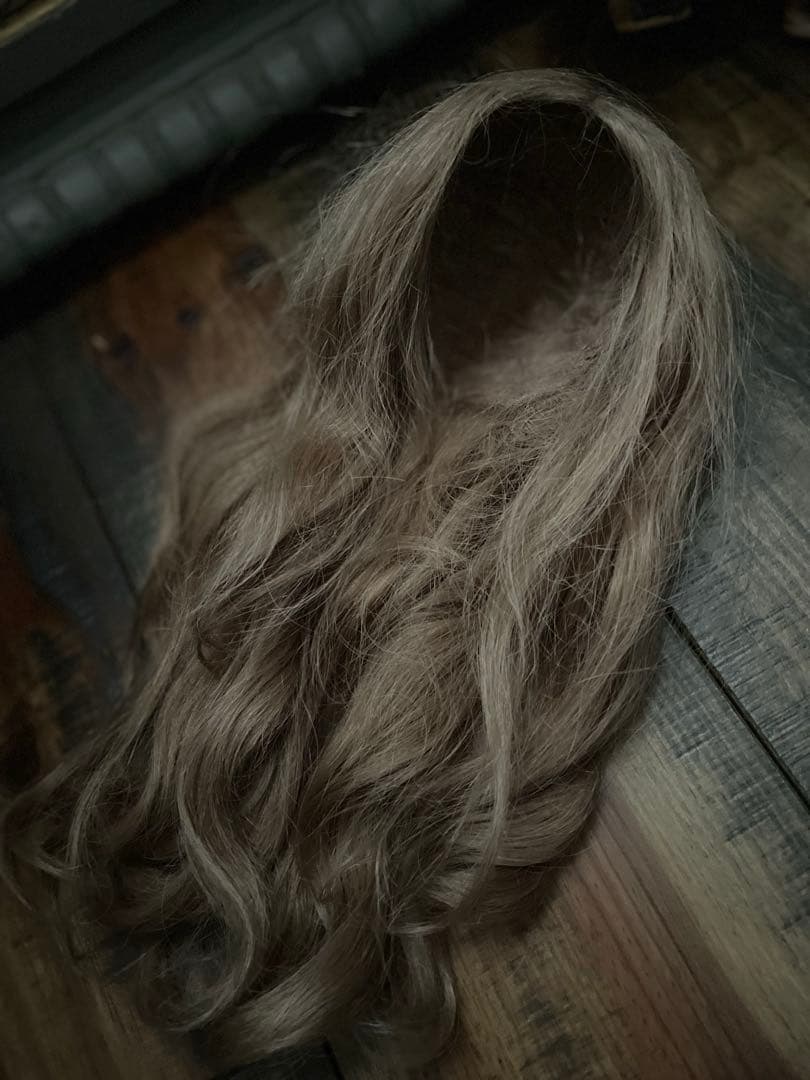 〜♡〜大きめ フランス製 人毛 ドールウィッグ 〜♡〜 アンティークビスクドール