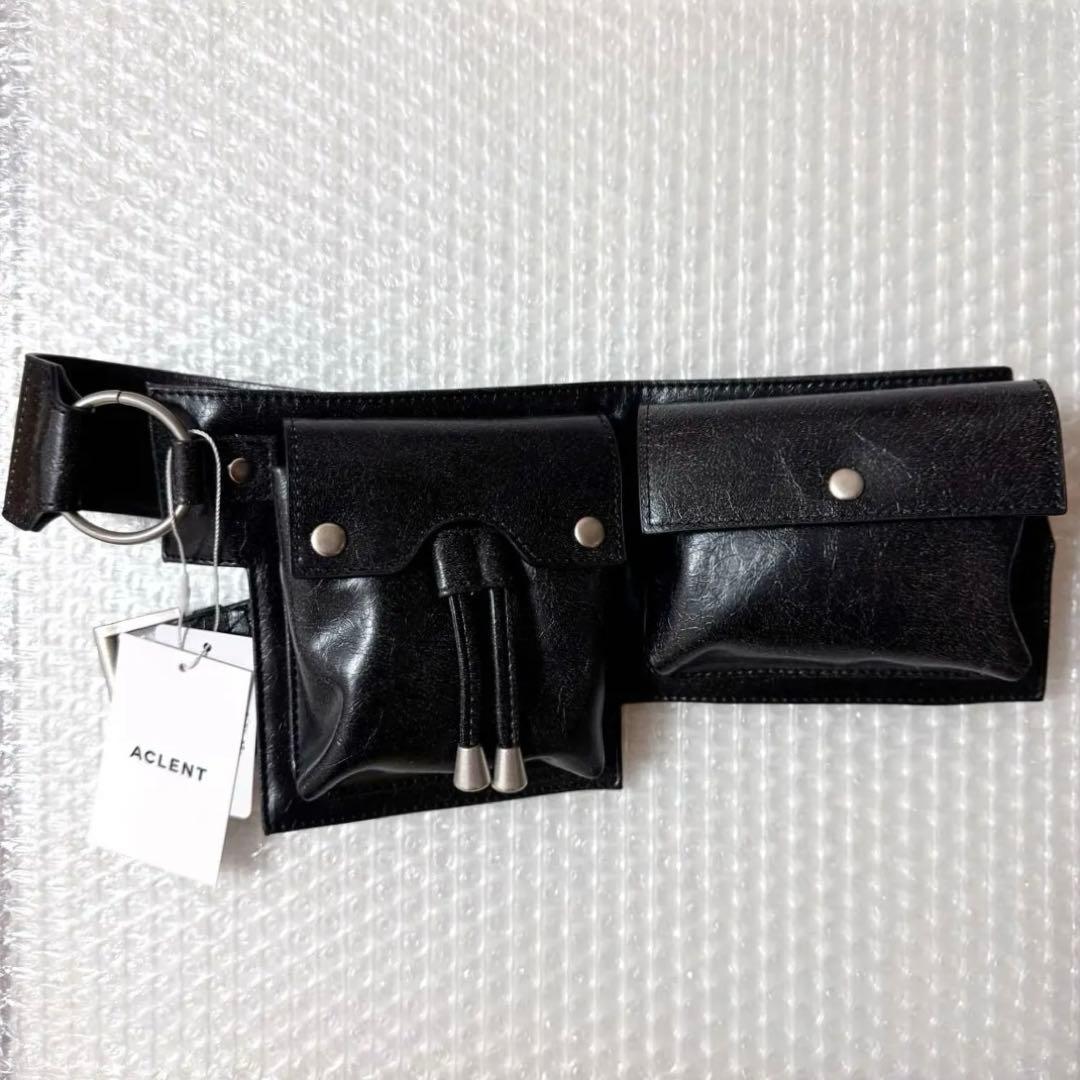 ACLENT アクレントマルチポケットウエストバッグ ブラック