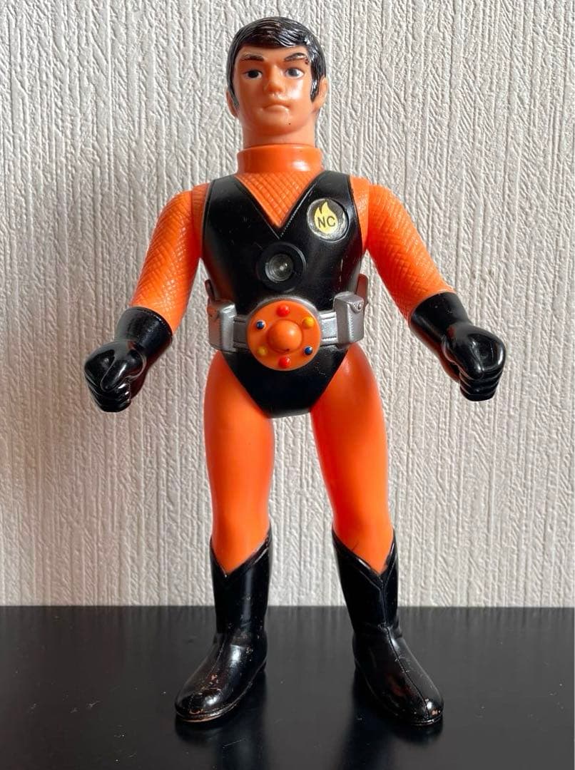 旧バンダイ　忍者キャプター　雷忍　スタンダードサイズ　面取れソフビ　面無し