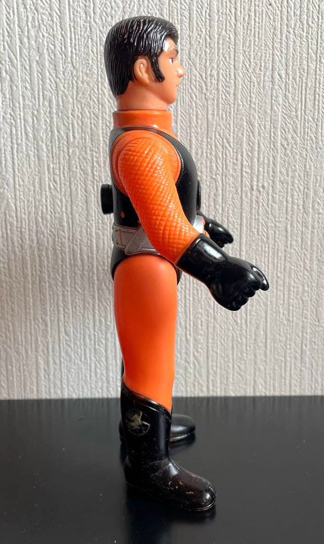 旧バンダイ　忍者キャプター　雷忍　スタンダードサイズ　面取れソフビ　面無し