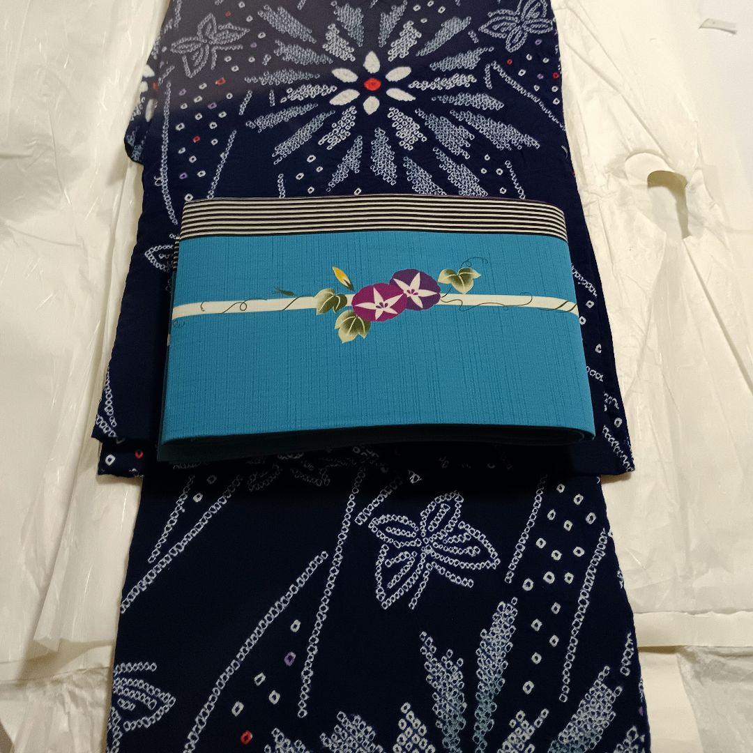 l*9様 撫松庵　朝顔柄の半幅帯