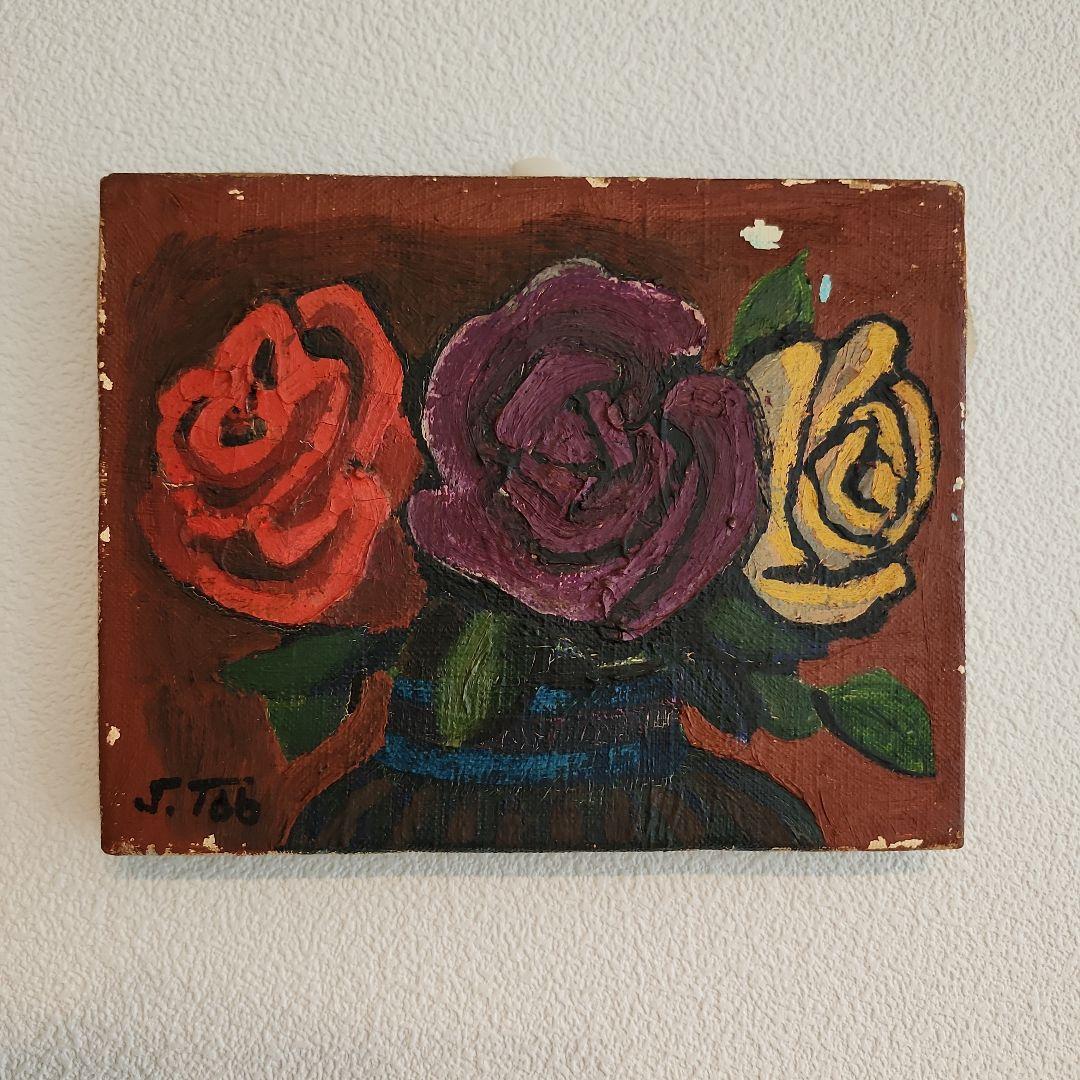 田渕眞兒　油絵　油彩　薔薇シリーズ　花　No.12-2+s