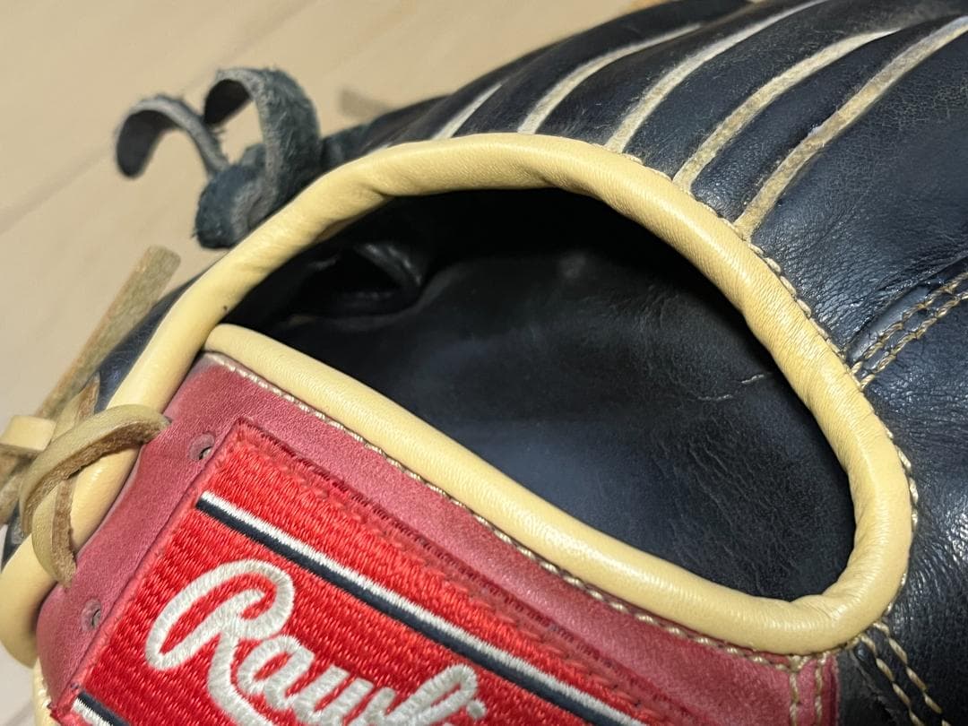 Rawlings 少年軟式用グローブ 黒/赤 内野用 美品