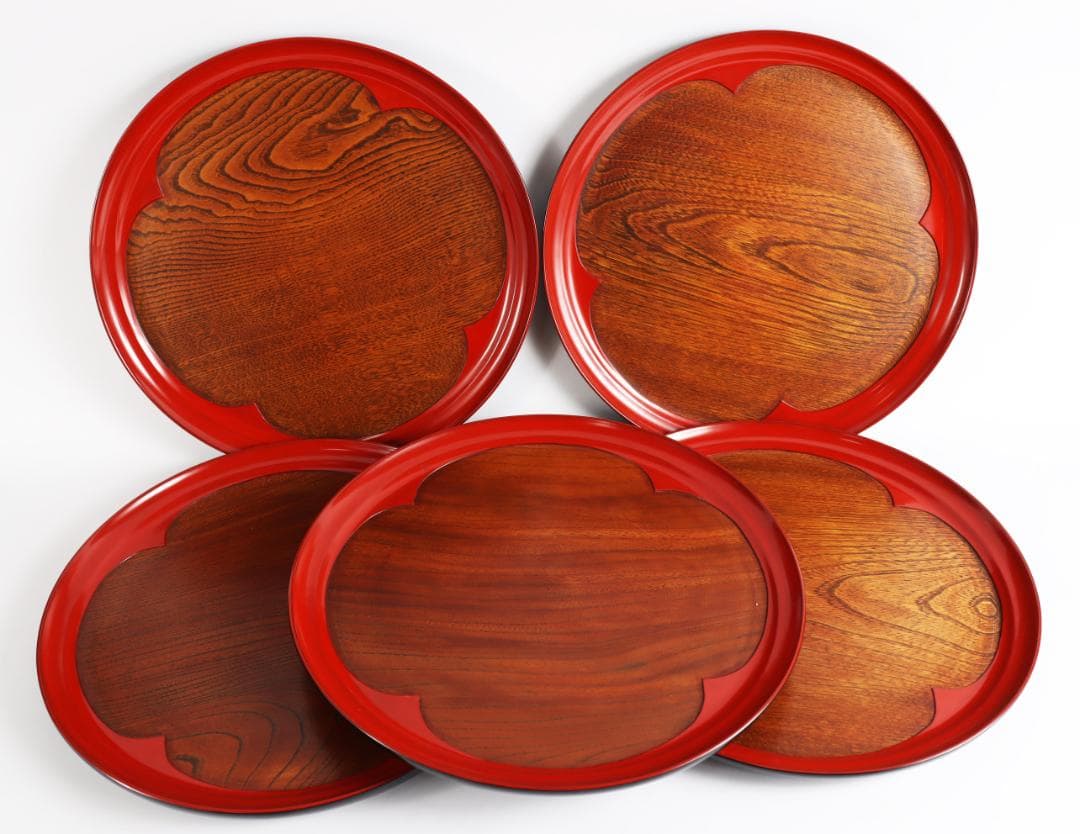 茶道具 丸盆 梅丸盆 五枚