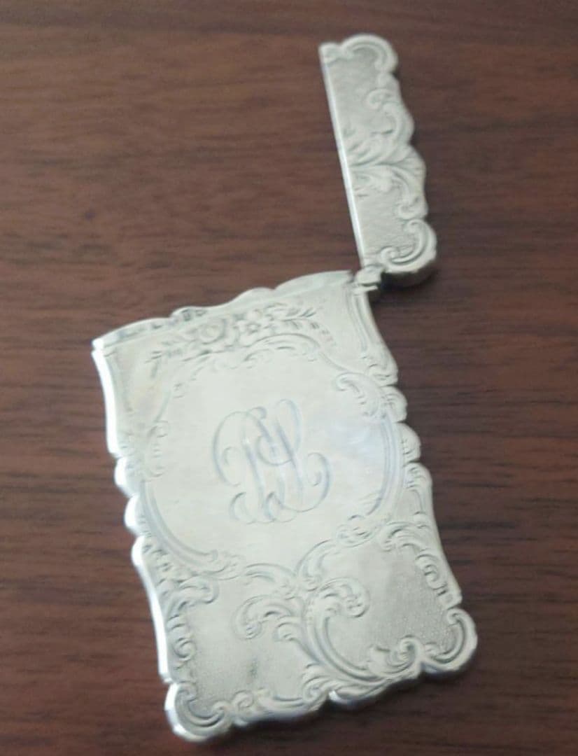 1854年 スターリングシルバー 銀製 カードケース アンティーク