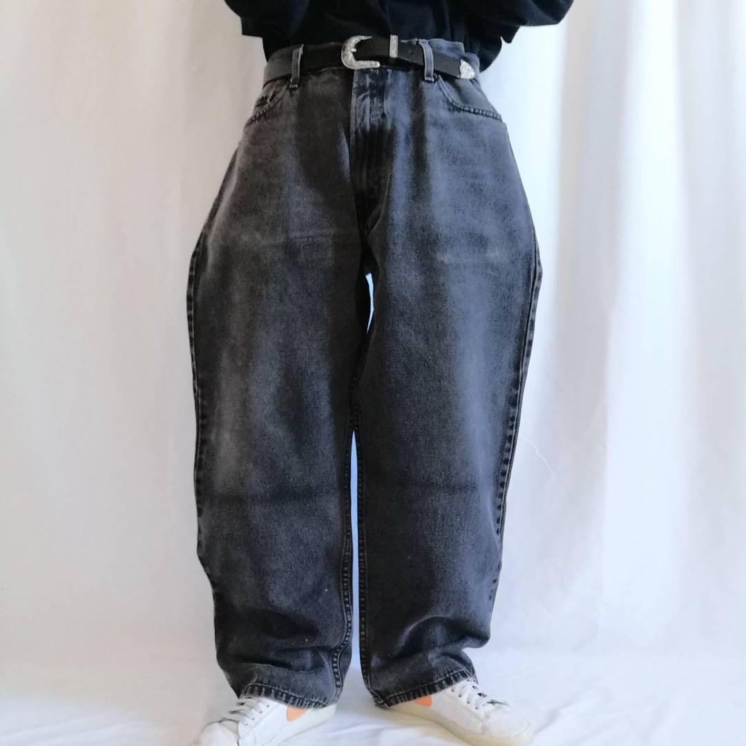 リーバイス 550 ブラックデニム バギーパンツ W36 L29 墨黒 ゆるだぼ