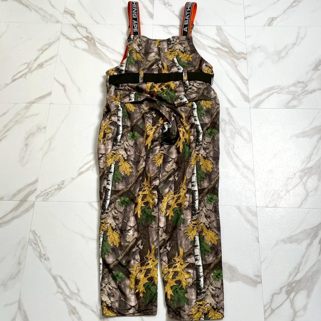 未使用級　アベイシングエイプ　リアルツリー　オーバーオール　カモ柄　ベルト付　L