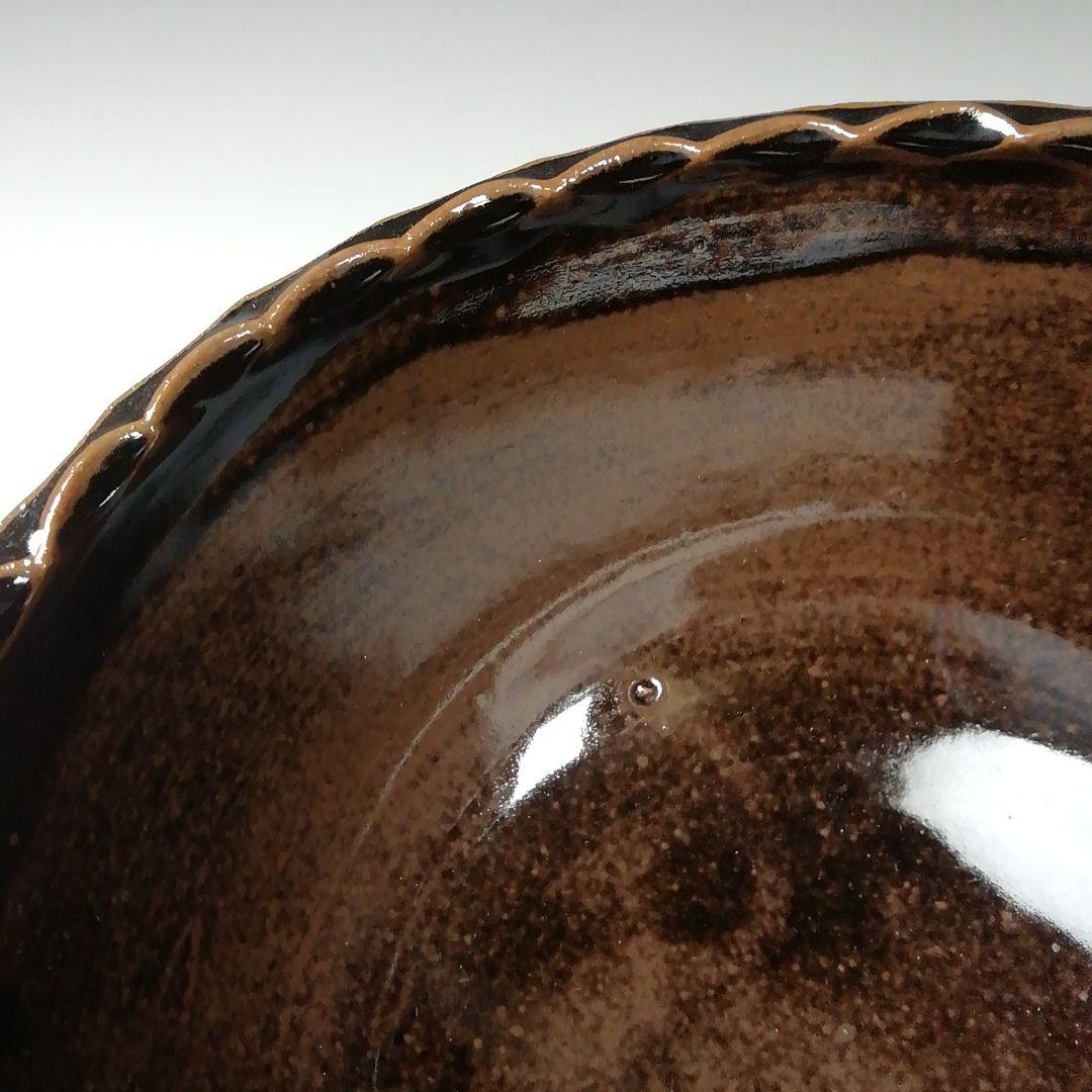 Ｔ２１２　建水　『膳所焼』『輪花　建水』『淡海ぜぜ陽炎園造』　共箱　茶道具