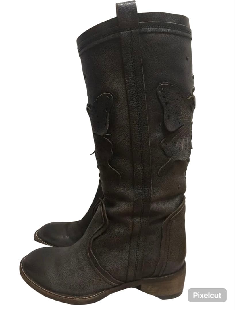 マナ MANA バタフライカッティングロングブーツ