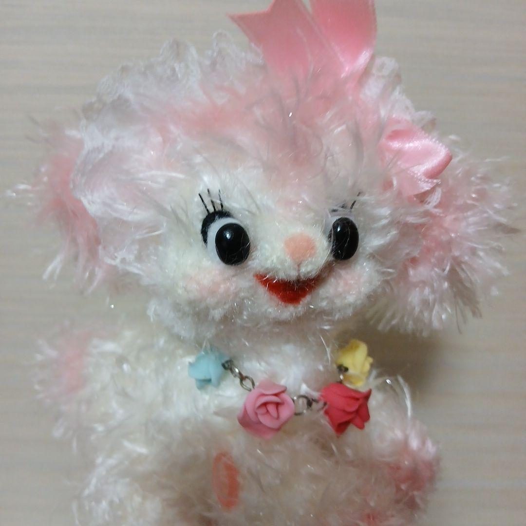 作家様　ふわふわワンちゃん　ぬいぐるみ　ピンク