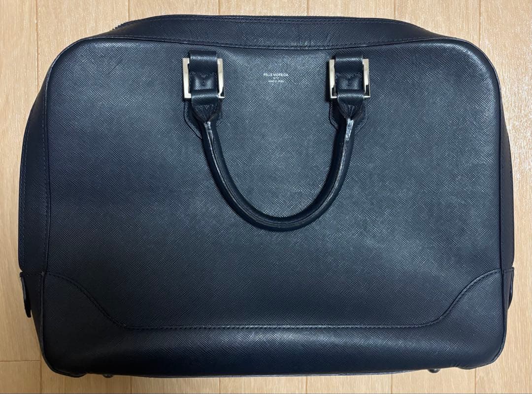 Pelle Morbida ネイビー レザービジネスバッグ