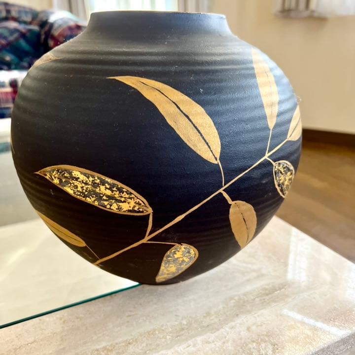 京焼　花瓶　壺　花器　アンティーク　骨董　ヴィンテージ 桐箱