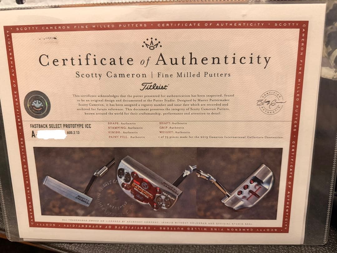 T*C様 サークルT ツアーパター FASTBACK PROTOTYPE キャメ