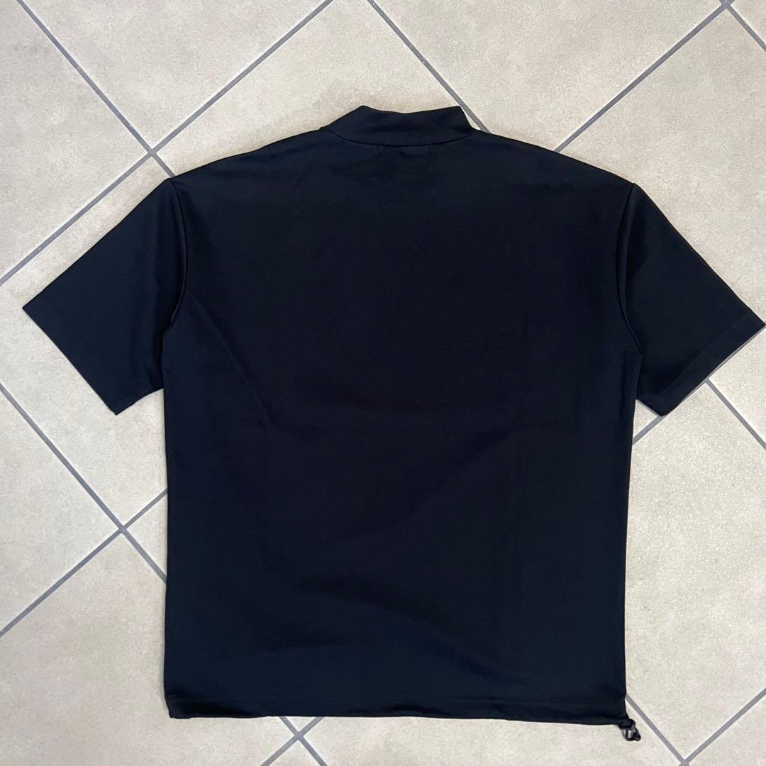 MARK&LONA マークアンドロナ　モックネック　半袖シャツ　メンズ　黒　ロゴ