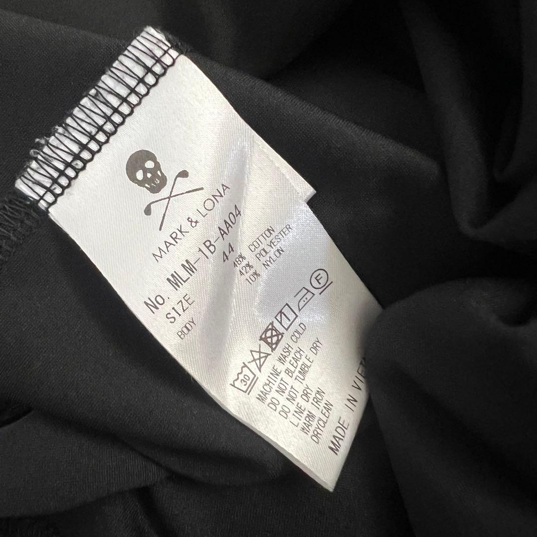 MARK&LONA マークアンドロナ　モックネック　半袖シャツ　メンズ　黒　ロゴ