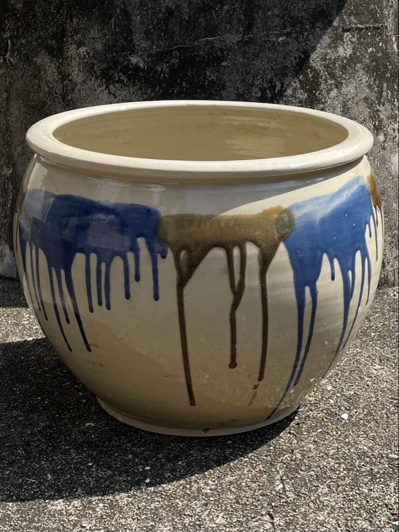 昭和レトロ　大鉢　メダカ鉢　睡蓮鉢　金魚鉢　口径35㎝