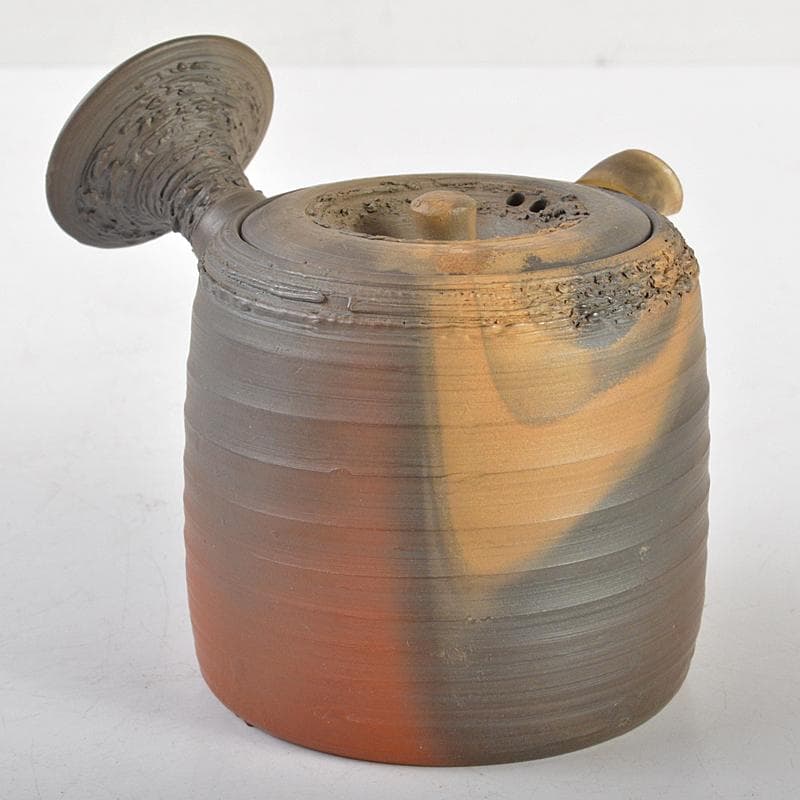 煎茶道具　萬古焼　森伊呂久造　横手急須　箱付　M　R7180