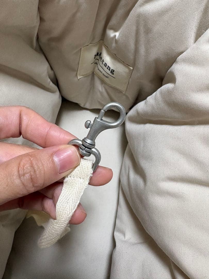 【ほぼ未使用】ba&ttang ベージュ キャリーバッグ　M カーベルト付き