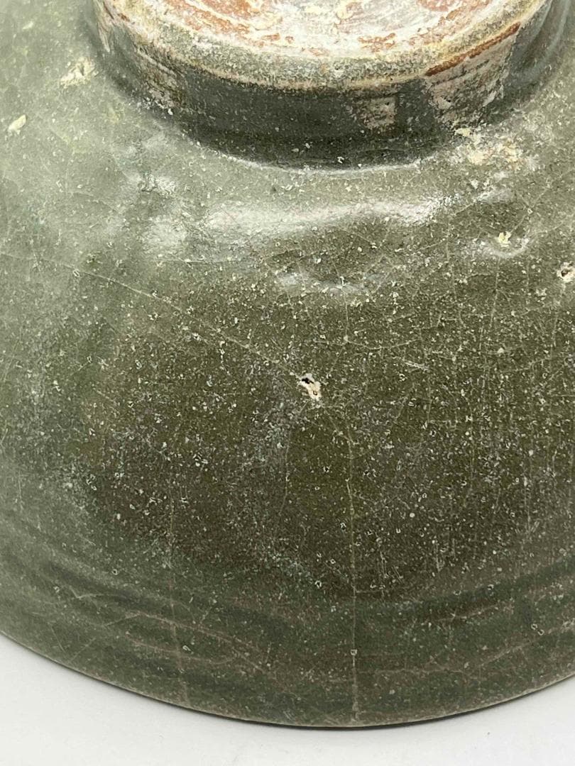 南宋時代～元時代　青磁 龍泉窯刻花唐草文碗　耀州窯皿　龍泉窯(C-76)