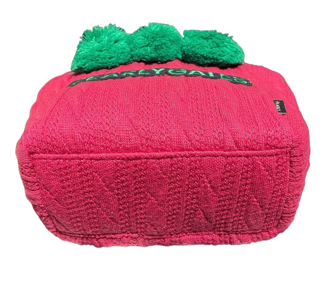 新品 未使用 PEARLY GATES ケーブルニット カートバッグ ピンク