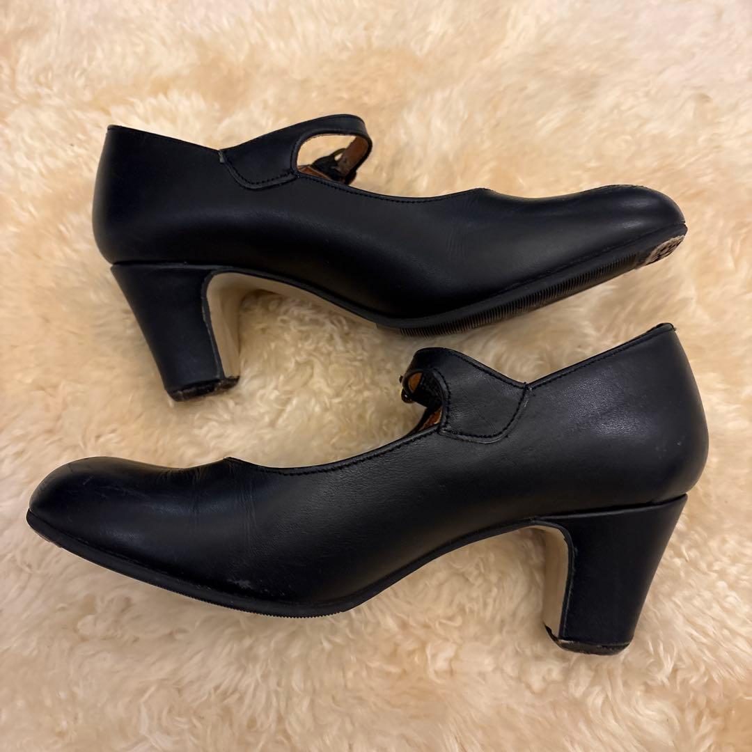 黒 レザー フラメンコシューズ