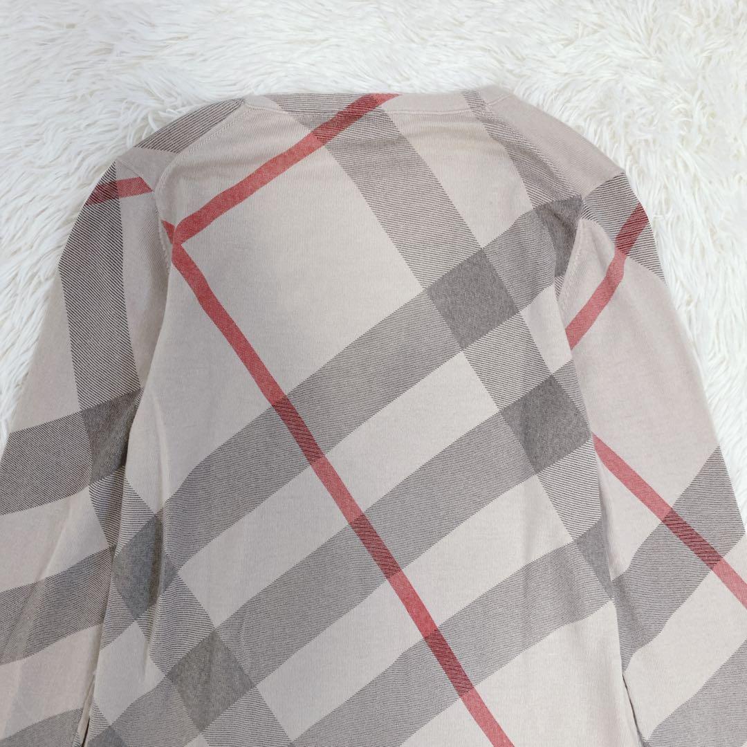 希少 BURBERRY メガノバチェック柄 カーディガン カシミヤ混 ベージュ