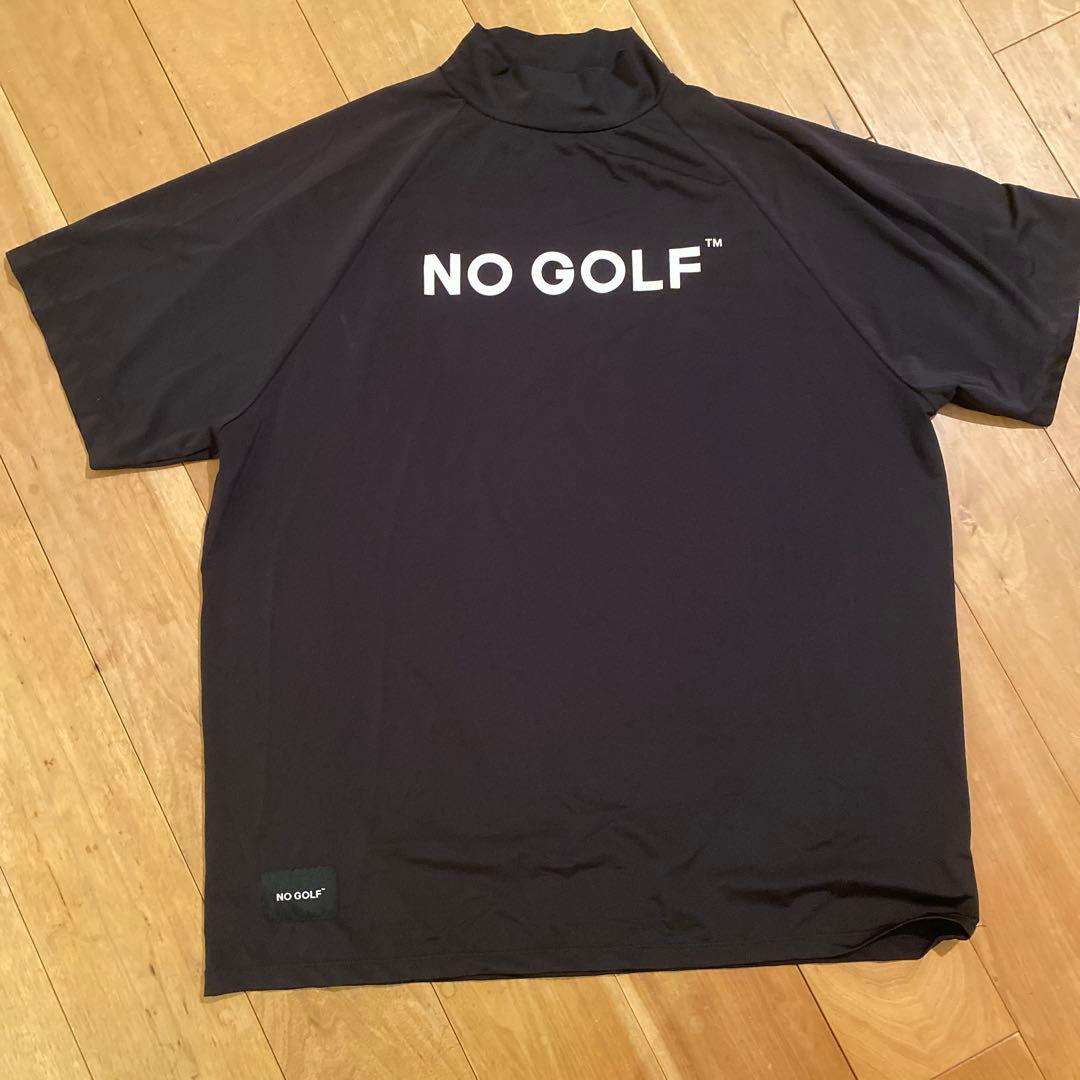 NO GOLF ブラック Tシャツ ハイネック　X L