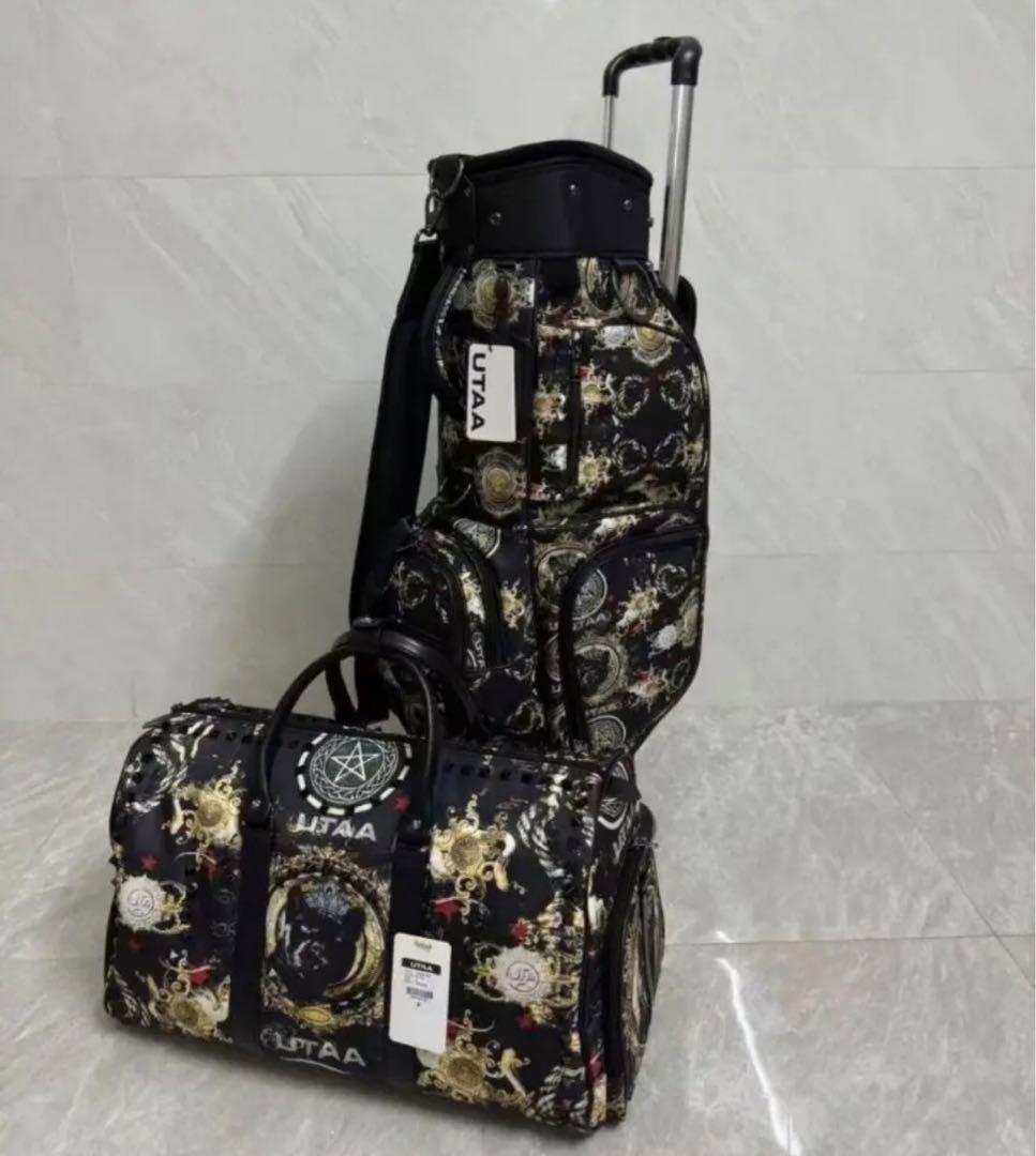 UTAA キャスター型ゴルフバッグ キャディバッグ &ボストンバッグ 2点セット