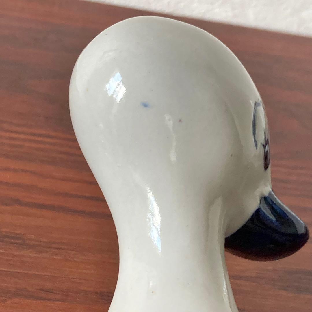 デルフトブルー　アヒル　陶器　置物　オブジェ　ハンドペイント