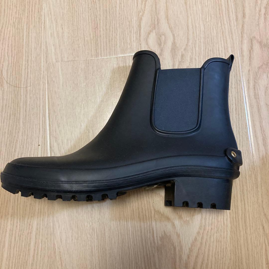 DIANA ブラック サイドゴア レインシューズ　L