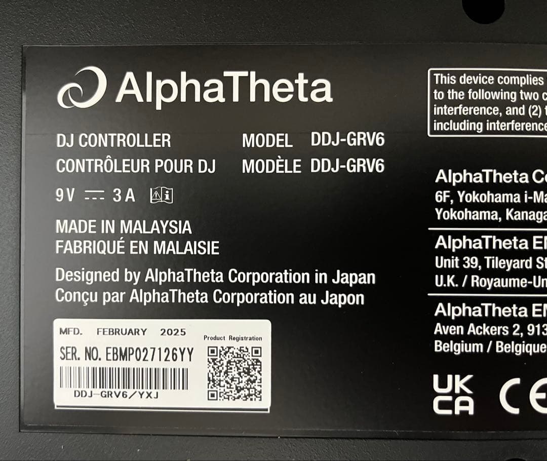 AlphaTheta DDJ-GRV6 カバー付　美品