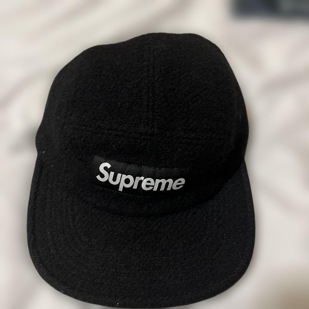 Supreme 黒キャップ ウール製