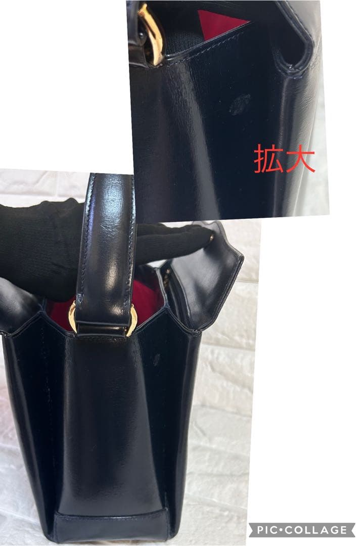 GUCCI カーフハンドバッグ　濃紺