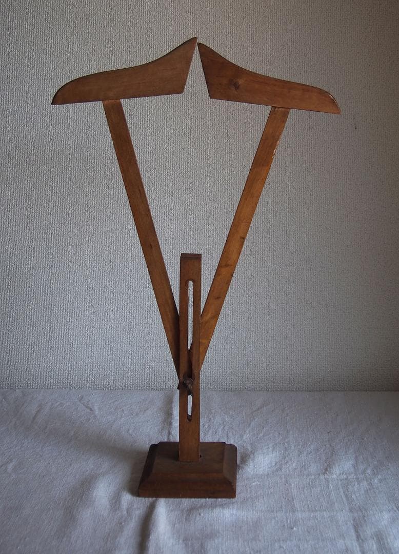 珍品 古い木製ハンガー ディスプレイスタンド 折り畳み 什器 /K245