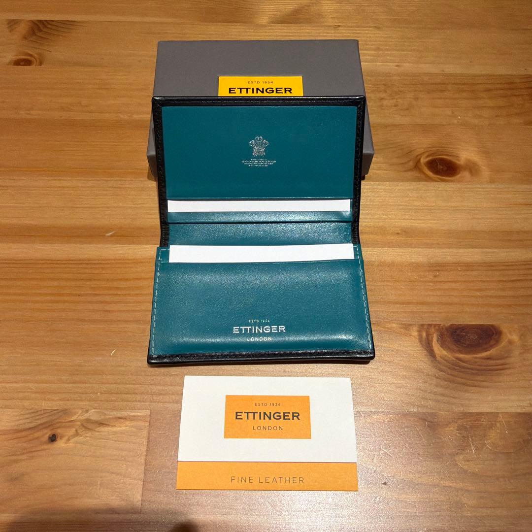 ETTINGER 名刺入れ ブラックターコイズ