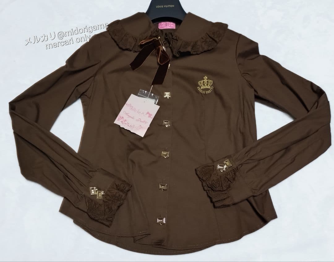 新古品タグ付き AP chocolate Piece ブラウス 王冠