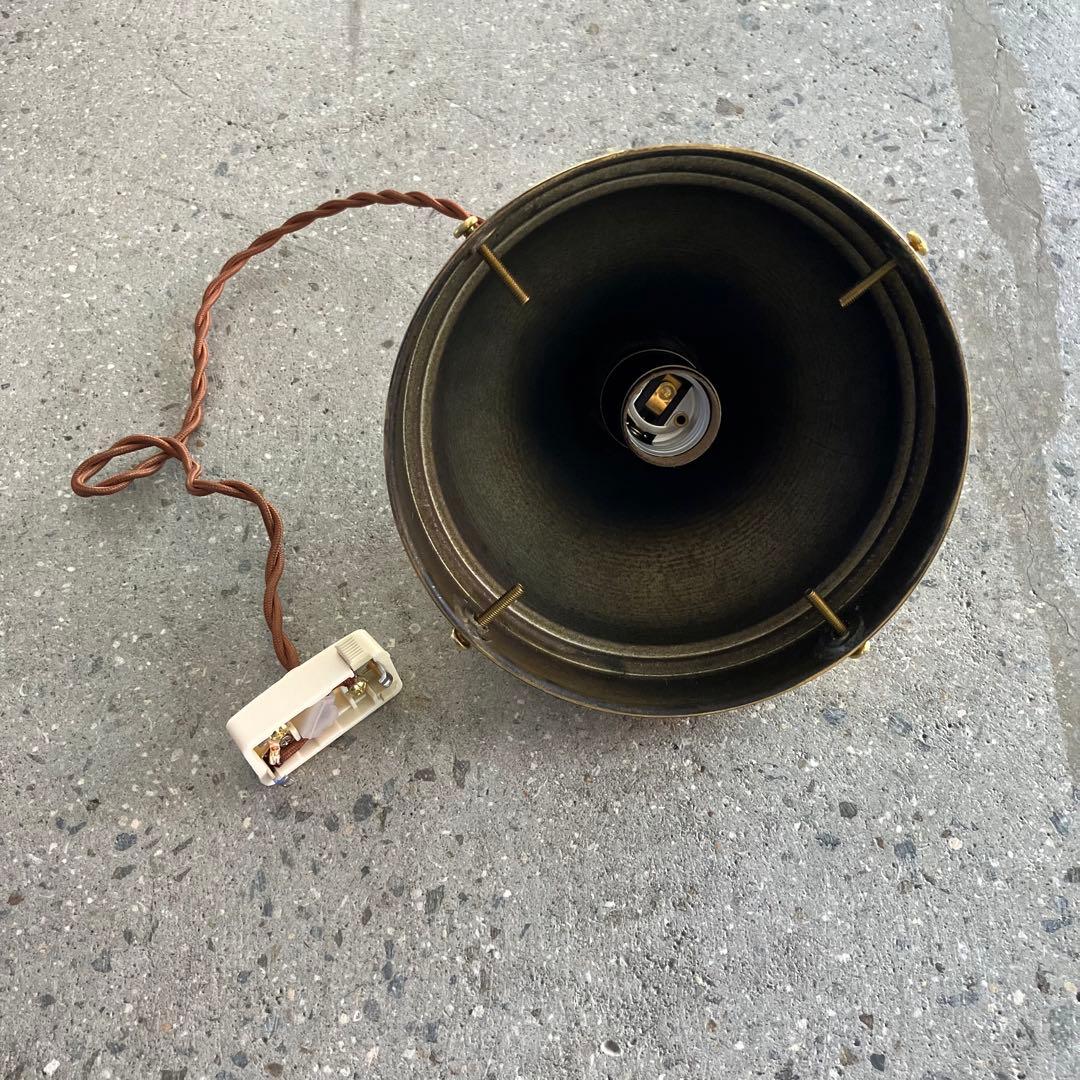 レトロ　アンティーク　古道具　真鍮　ガラス　ランプシェード　電灯　電球　ライト