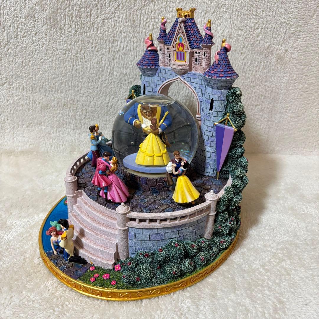 【ほぼ新品】ディズニー スノードーム オルゴール 美女と野獣 プリンセス