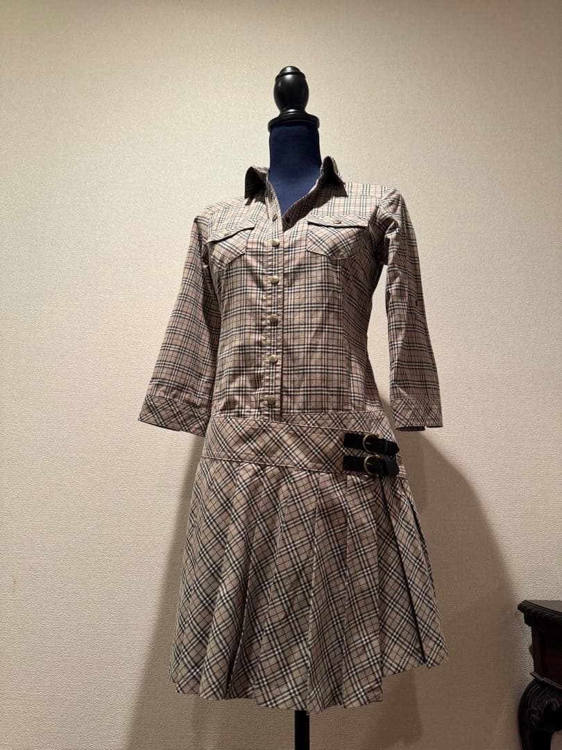 【レア】バーバリー　シャツワンピース　膝丈　ノバチェック　2WAY✨