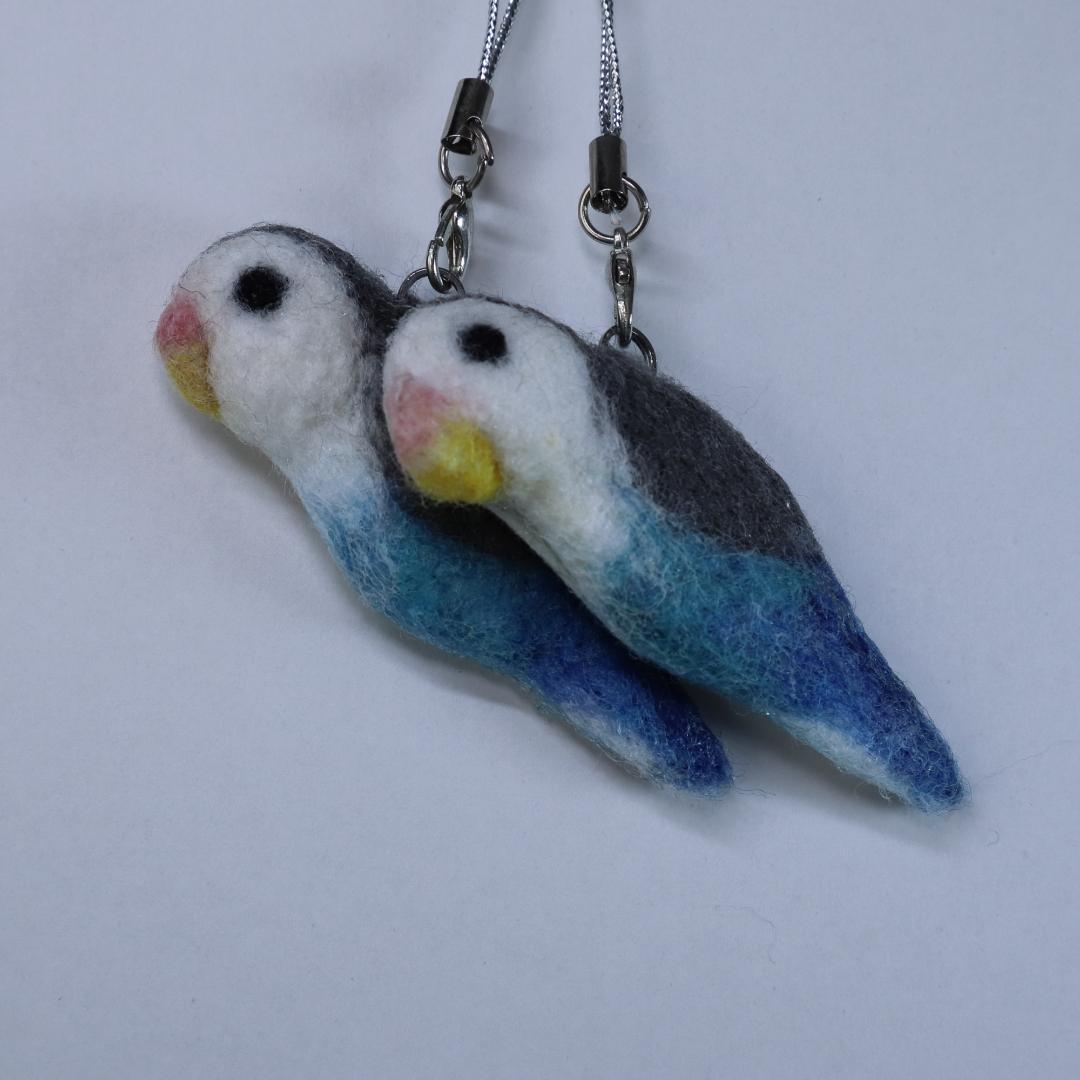 羊毛フェルト Yu様 ジャックラッセル&インコ ハンドメイド オーダー