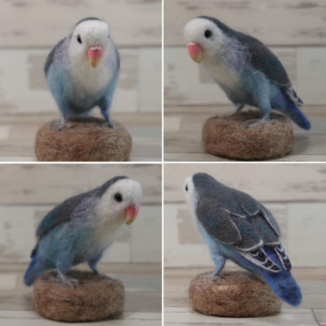 羊毛フェルト Yu様 ジャックラッセル&インコ ハンドメイド オーダー